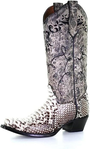 Circle G Ladies Black Python Snip Western Boot L5698