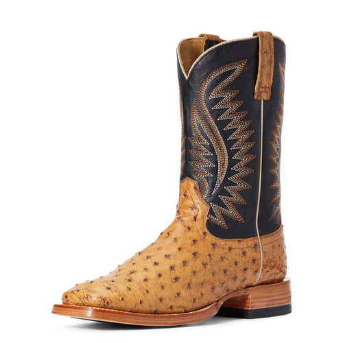 Ariat Men's Gallup Tan Full Quill Ostrich 10034082