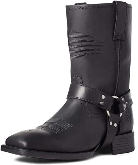 ARIAT Mens Harness Patriot Ultra Square Toe Boots Mid Calf - Black 10035767