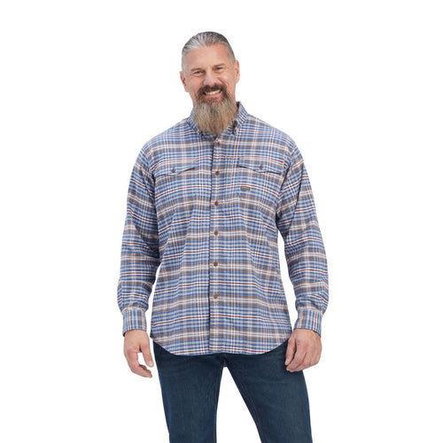 Ariat Alloy Grey Rebar Flannel DuraStretch Work Shirt 10041542