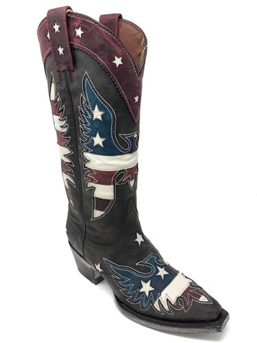 Denver Ladies Flag Snip Toe Western Boot 7566