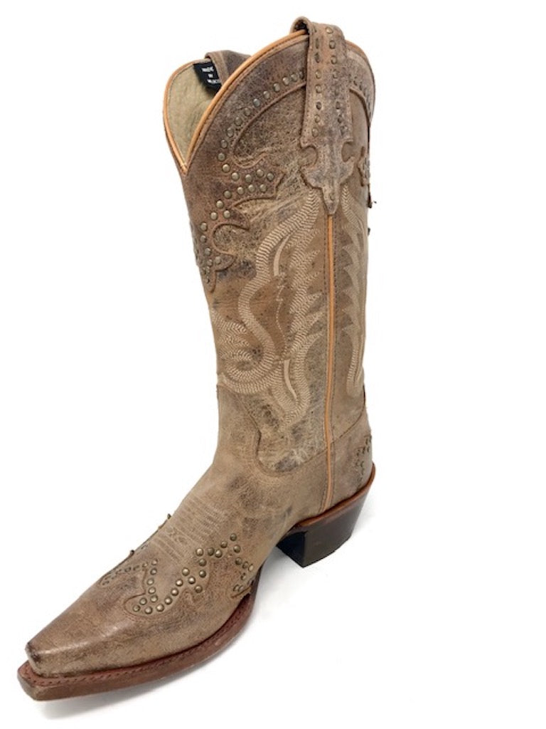 Sonora New Riley Distressed Tan Women's Western Boot SN1200